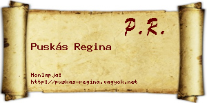 Puskás Regina névjegykártya