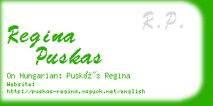 regina puskas business card